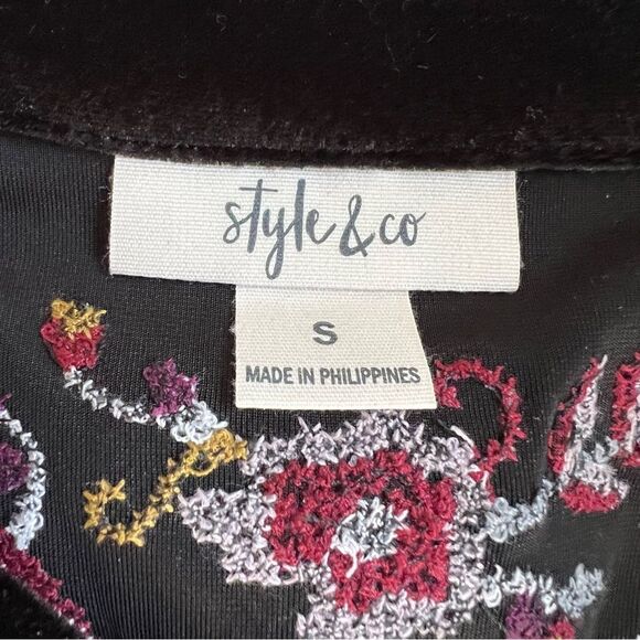 NWT Velvet Embroidered Peasant Tunic Top Folk Fairy Grunge Size iSmall - Picture 8 of 9